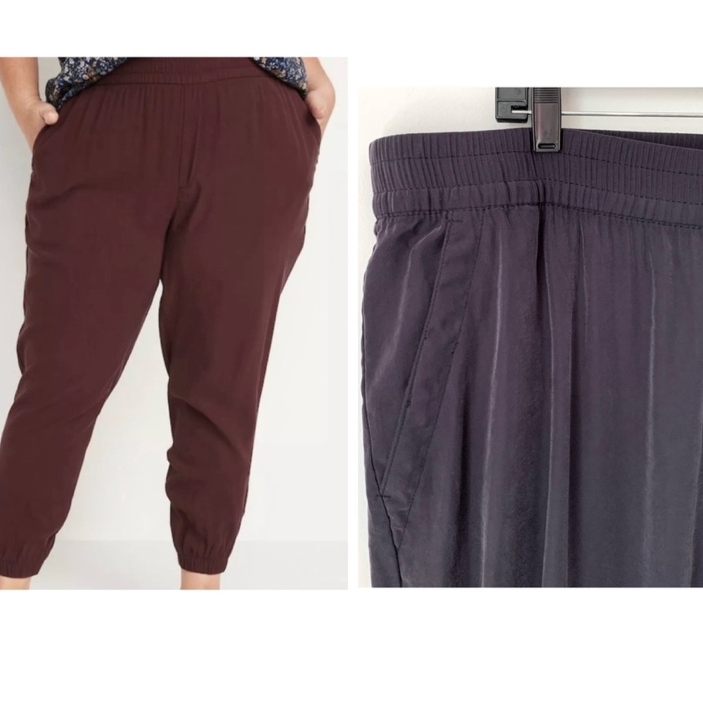 Old Navy High Waisted Twill Jogger in Dusk Navy Blue XXL